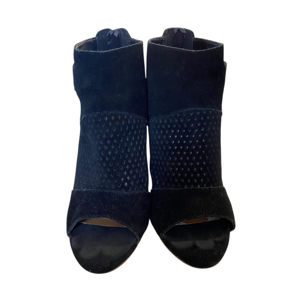Dolce Vita Black Suede Peep-Toe Ankle Booties – Size 6